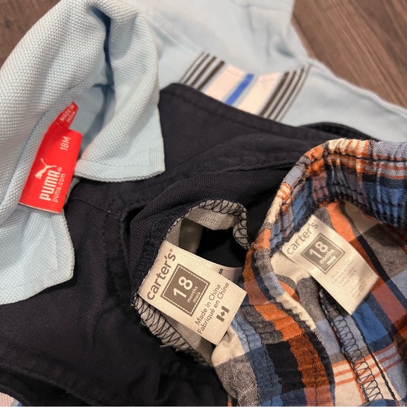Carter’s Shortalls & Checkered Shorts with Puma Collared Shirt Bundle - Picture 9 of 9